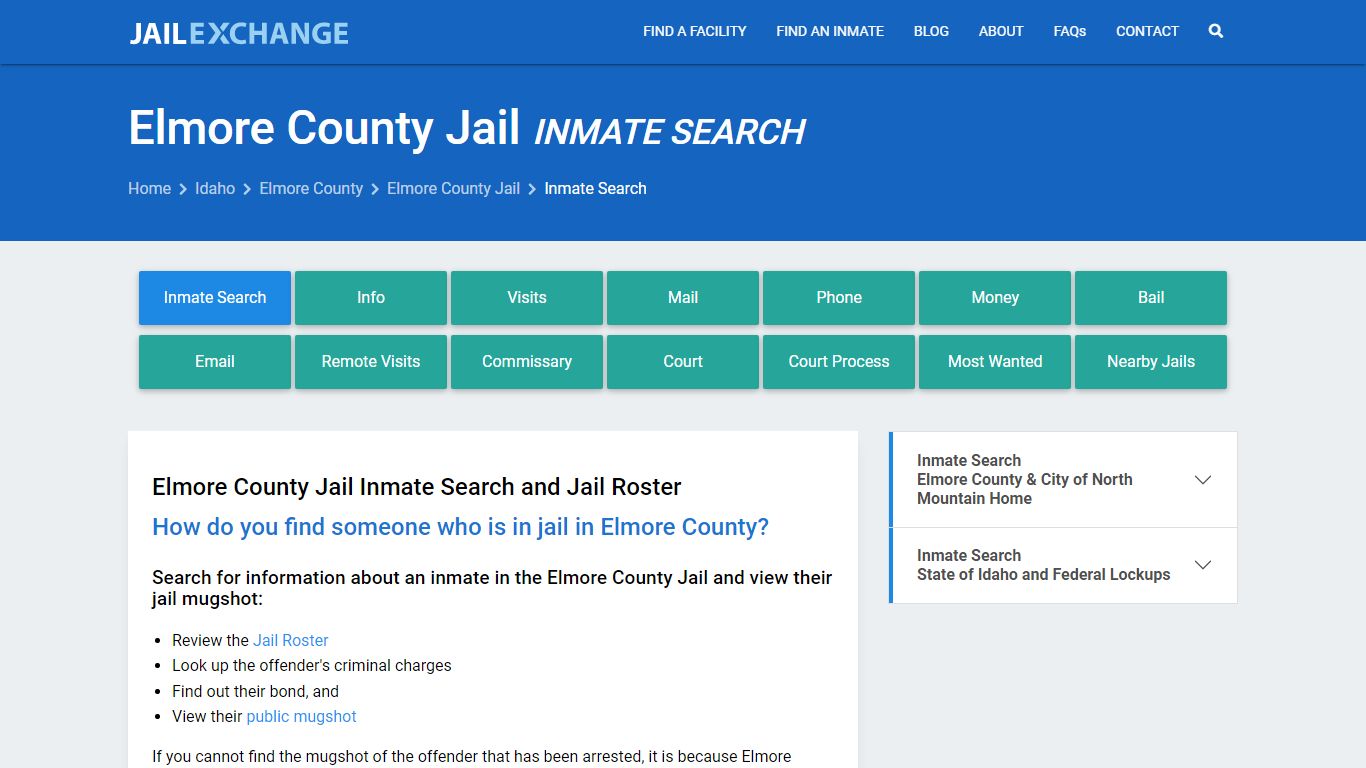 Inmate Search: Roster & Mugshots - Elmore County Jail, ID